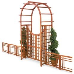 Natural Eucalyptus Garden Arbor With Garden Gate