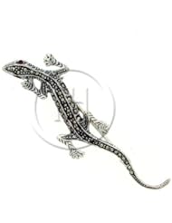 Sterling Silver -Pin Marcasite Lizard MP029