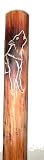 12 Wholesale Lot Carved Wooden Wood Walking Sticks Poles WOLF