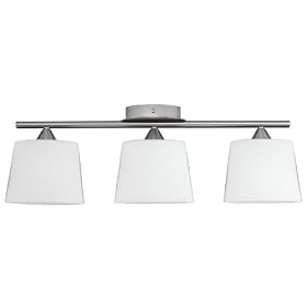 Eglo 82001A Cello 3 Light Ceiling Light Fixture, Nickel Frosted Opal by Eglo