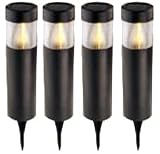 eterna Outdoor Lighting 4x Solar Pillar Post Garden Lights