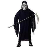 Childrens Creepy Grim Reaper Scary Halloween Ghoul Costume (Scythe/Shoes Not Included)