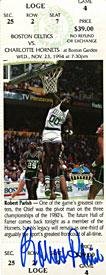 Robert Parish Autographed Boston Celtic Ticket - Signed NBA Basketball Tickets