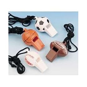  Sport Ball Whistle Necklaces - 12 per unit
