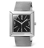 Square Face Mesh Strap Slim Watch