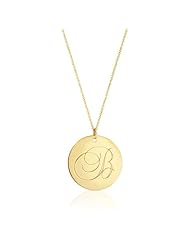 Gold Monogram Necklace - Initial Disc Necklace - Wedding Bridesmaid Necklaces - Gold Filled Necklace