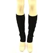 Winter Ski Cable Knit Slouch Leg Warmers Dancer Black