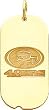 14K Gold NFL San Francisco 49Ers Logo Dog Tag Charm