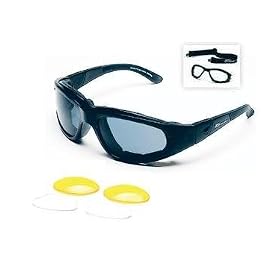 Body Specs Sunglasses or Goggles BSG-2 Matte Black Frame with Polarized Gray, Yellow, and Clear 3...
