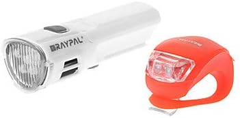Raypal 4-Mode 5 LED Advanced Asymmetrical Optic Bicycle Light/Headlamp Set(4xAAA,White)