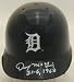 Denny McLain Autographed/Hand Signed Detroit Tigers Mini Helmet with 31-6, 1968 Inscription