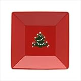 IMAGE OF Christmas Tree Small Rimmed Square Dish [Set of 4]