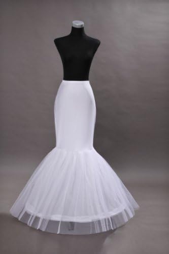 White 1 Hoop Fishtail Mermaid Skirt Wedding Dress Crinoline Petticoat Slips