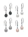 Sterling Silver 8-9mm Genuine Freshwater Cultured White, Pink , Grey, Peacock Stud Earring Set