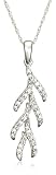 14k Choice of White or Yellow Gold Diamond Branch Pendant (1/6 cttw, G-H Color, I1 Clarity)