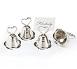 Silver Bell Wedding Place Card Holders-Set of 16