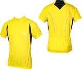 More Mile Mens Bright Yellow Short Sleeve Cycle Jersey Top