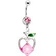 Perfectly Pink Gem Hollow Apple Belly Ring