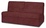 Fairview Merlot faux suede Armless TB Sofa