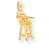 14k Yellow Gold Baby Highchair Charm
