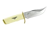 Schrade 171LH Pro Hunter Knife with Cream Delrin Handle with Texas Ranger Shield, Leather Sheath