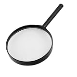 uxcell　拡大鏡 マグニファイア 90mm直径レンズ プラスチック製ハンドル　ブラック　3X電源