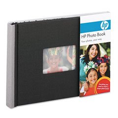 Hewlettpkr Expandable Photo Book, 12 5 X 7 Pages, Charcoal/Silver Cloth Cover W/Inset