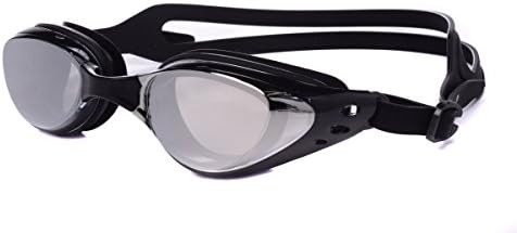 Adult Swimming Goggles with FREE Protective Case, Nose Clip, Ear Plugs ,Clear Vision UV Protection Anti Fog Scratch Resistant Lenses,Black