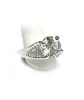 Cubic Zirconia Silver LARGE Stone Ring Party Costume Jewelry