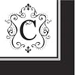 Monogram Black & White Cocktail Napkins - C Monogram Black & White Cocktail Napkins - C