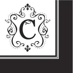 Monogram Cocktail Napkin - C