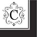 Monogram Black & White Cocktail Napkins - C