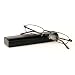 Classic Spring Hinged Reading Glass with Leather Case - Black +1.25