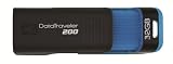 Kingston DataTraveler 200 - 32 GB USB 2.0 Flash Drive DT200/32GB (Black/Blue)