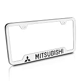 Mitsubishi Brushed Stainless Steel Auto License Plate Frame by MITSUBISHI