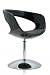 AMSTYLE Design Lounge Sessel GAMBLER Leder schwarz / GFK Schale schwarz