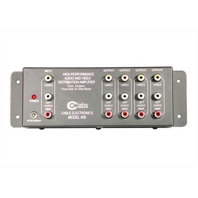 Cables To Go 41066 4-Output RCA Audio/Video Distribution Amplifier (Black)