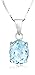Sterling Silver Blue Topaz Pendant, 18