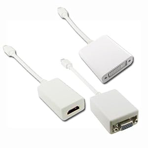 Skque \”Mini Display Port to VGA HDMI DVI Cable Adapter for Apple Macbook Macbook Pro iMac Macbook Air Mac Mini Laptop \”