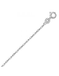 MMA Silver - 20 inch Twisted Serpentine 035 Chain Necklace