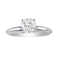 1/2ct Diamond Solitaire Engagement Ring in 10K White Gold (Sizes 4-9)