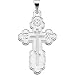 14K White Gold Die Struck Orthodox Cross