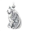 Winged Cat Pendant in Sterling Silver, #7925
