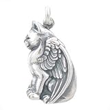 Winged Cat Pendant in Sterling Silver, #7925