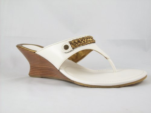 Cole Haan Sandals Cole Haan Women's Cybil Thong 11' Sandal (Ivory/Bronze Leather, 6.5M)