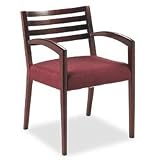 HON Cambia 2160 Series Arch Arm Reception Chair, Wild Rose, Mahogany Finish
