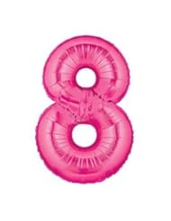 Toy: Pink # 8 Large Shaped Megaloons 40" Mylar Balloon - Burton & Burton