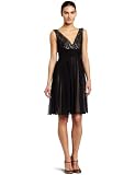 London Times Women's Ruched Waist Dress,Black,6