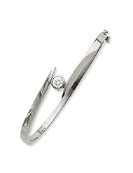 14k White Gold A Diamond bangle Diamond quality A (I2 clarity, I-J color)