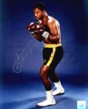 Joe Frazier Signed 8 X 10 Photo (Black W/ Yellow Trim Trunks)